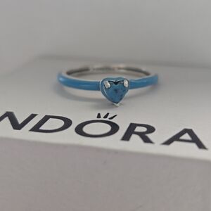 Pandora turquoise heart ring